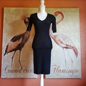 French Connection Double Face Sweater Dress, Black